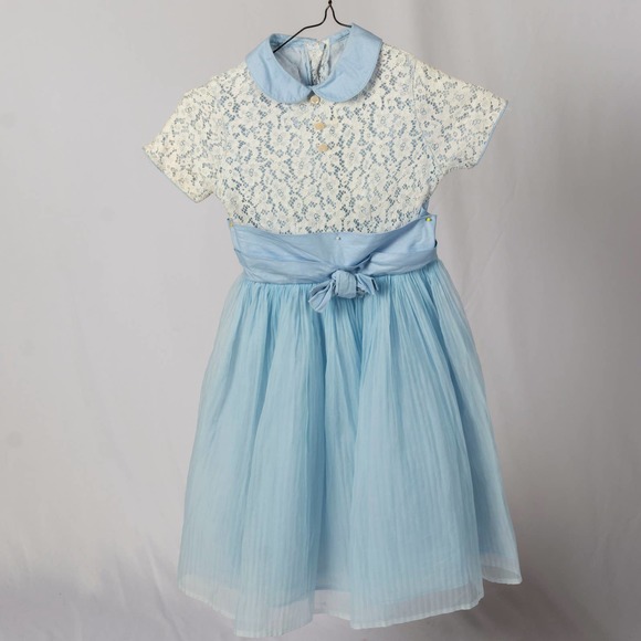 1950s Baby Blue and White Girl's DressKids